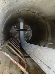Liner is pulled into the pipe